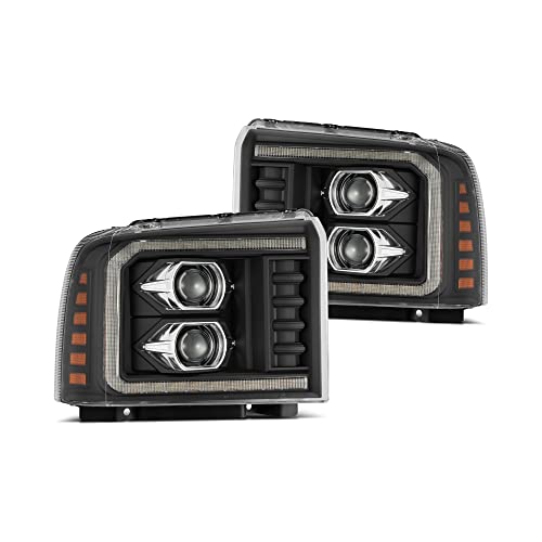 alpharex 880317 - luxx-series 05-07 ford super dutyexcursion projector headlights - black