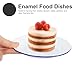 12 Pcs Enamel Plates - 5.51 Inch White Decorative Enamel Food Dishes, Stackable and Easy to Clean, Ideal for Home and Restaurant Use