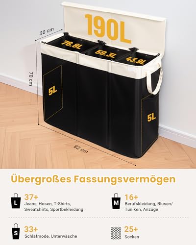 Trieur à linge pliable 190L pour stopper le désordre au sol