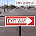 Exit Way Sign, with Right Arrow,18x6 Inches Reflective Rust Free Aluminum,Weather/Fade Resistant, UV Protected,Easy to Mount,Indoor/Outdoor