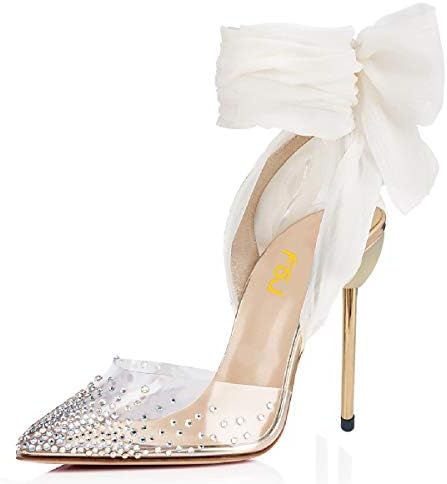 Women High Heel Ankle Strap Sandals Pointed Toe Rivets Pumps PVC Club Dress Shoes with Studs Size 4-15 US