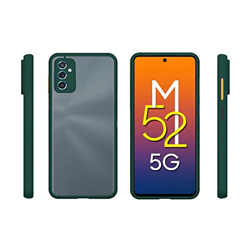 Image of Amazon Brand - Solimo Polycarbonate Mobile Back Cover for Samsung Galaxy M52 5G (SAM-M52(5G)-Round-DarkGreen Dark Green)
