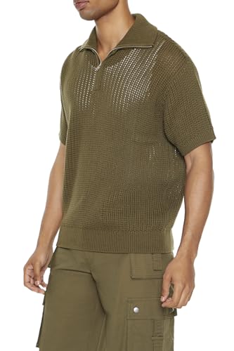 Forever 21 Men's Sweater-Knit Half-Zip Shirt4