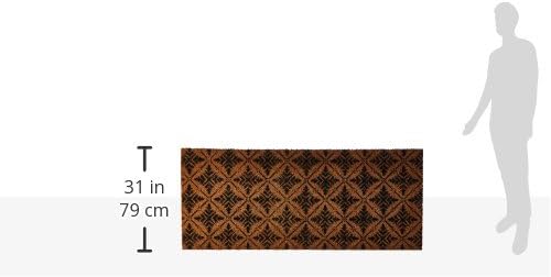 Rubber-Cal 24-Inch-by-57-Inch Classic Fleur de Lis French Matting Double Door Mat