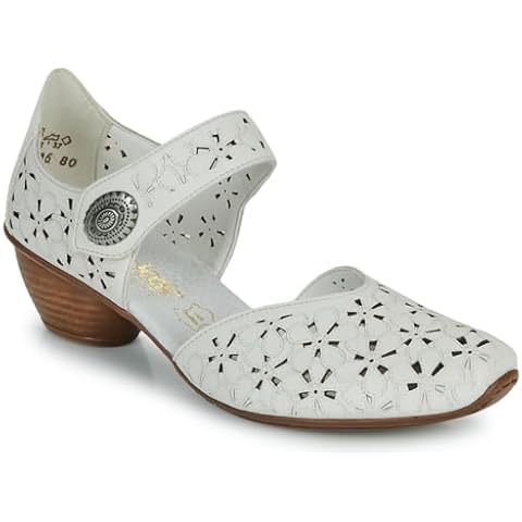 Rieker 43786 Women's Off White Heeled Court Shoes Cover