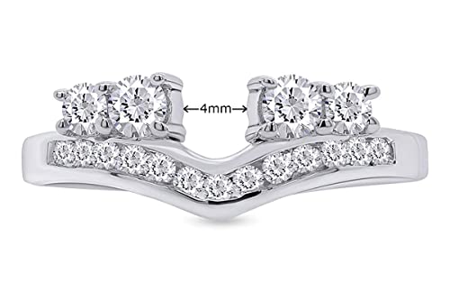 Jewel Zone US White Cubic Zirconia Anniversary Wrap Enhancer Ring in 14k Gold Over Sterling Silver4