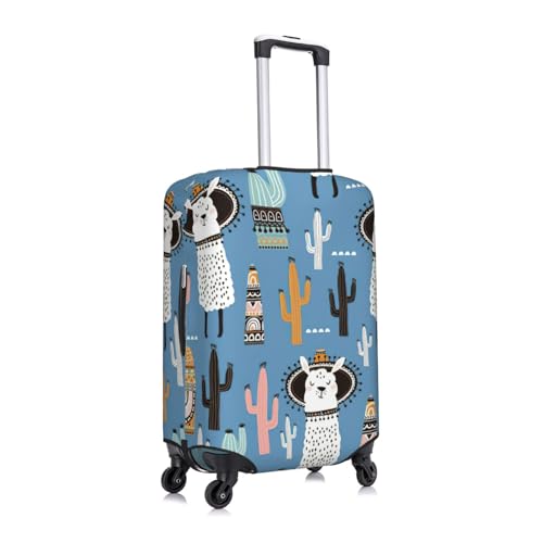 Llama Cactus Desert Plant Print Luggage Suitcase Cover Protector Luggage Washable Covers With Concealed Zipper3
