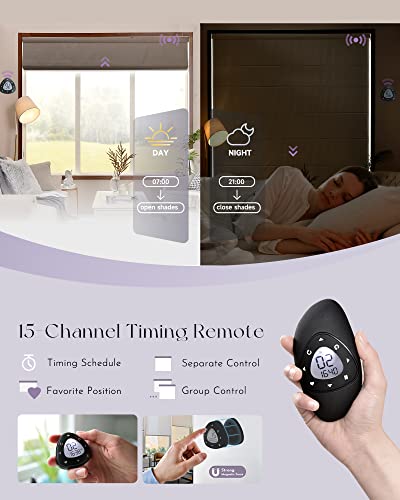 Graywind Smart Roman Shades Compatible With Alexa Google Rechargeable Motorized Blinds With Remote Blackout Roman Window Shades Plain Fold And Soft For Doors Bedroom, Custom Size (Textured Taupe) #TOP4