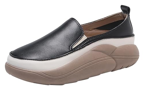 Loafers for Women Platform Casual Slip On Shoes Fashion Platform Loafers Platform Round Toe Comfortable Walking Shoes Casual Shoes