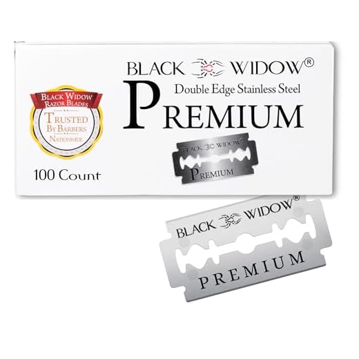 Black Widow Premium Double Edge Razor Blades - Swedish Steel Premium Razor Blades for Safety Razors and Straight Edge Razors - (100 Count)