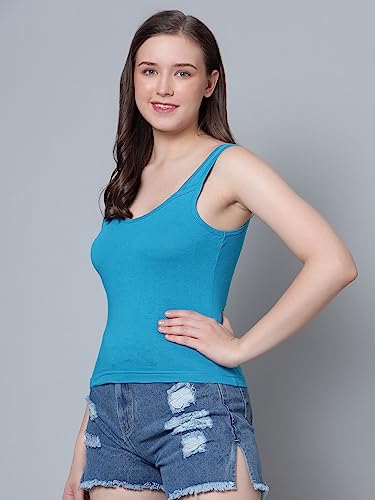 Image of Aimly Women's Regular Fit Sleeveless Cotton Camisole Slip Spaghetti | Combo Pack of 3