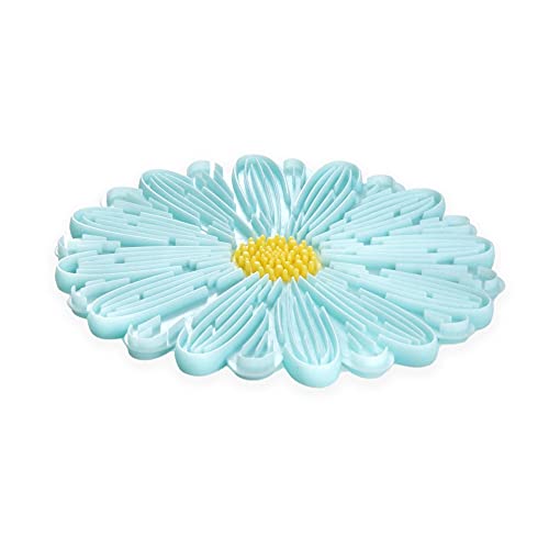 Charles Viancin - Dessous de Plat Daisy - 15 cm - Supporte jusqu'à 220°C - sans BPA, ni Plastique - Silicone de Qualité Alimentaire - Compatible Micro-Ondes et Lave-Vaisselle - Aqua Cover
