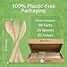 Jenvita 100% Bamboo Utensils Set - 100x Compostable Cutlery Set (50 Compostable Forks, 25 Disposable Spoons, 25 Biodegradable Knives) | Bamboo Silverware | FSC Certified for Weddings, Camping, Party