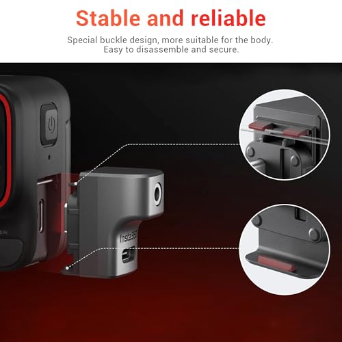 Image of CYNOVA Insta 360 Ace Pro 2 Microphone Adapter for insta360 Ace Pro 2, External Type-C Microphones and 3.5mm Audio Ports Compatible with insta360 Pro 2 / insta360 Ace Pro