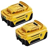 DCB205-2 Replacement for Dewalt 20V MAX Battery 6.0Ah Compatible with Dewalt 20 Volt MAX XR Lithium-ion Battery and Charger DCB204 DCB206 DCB200 DCD/DCF/DCG Series Power Tools 2-Pack