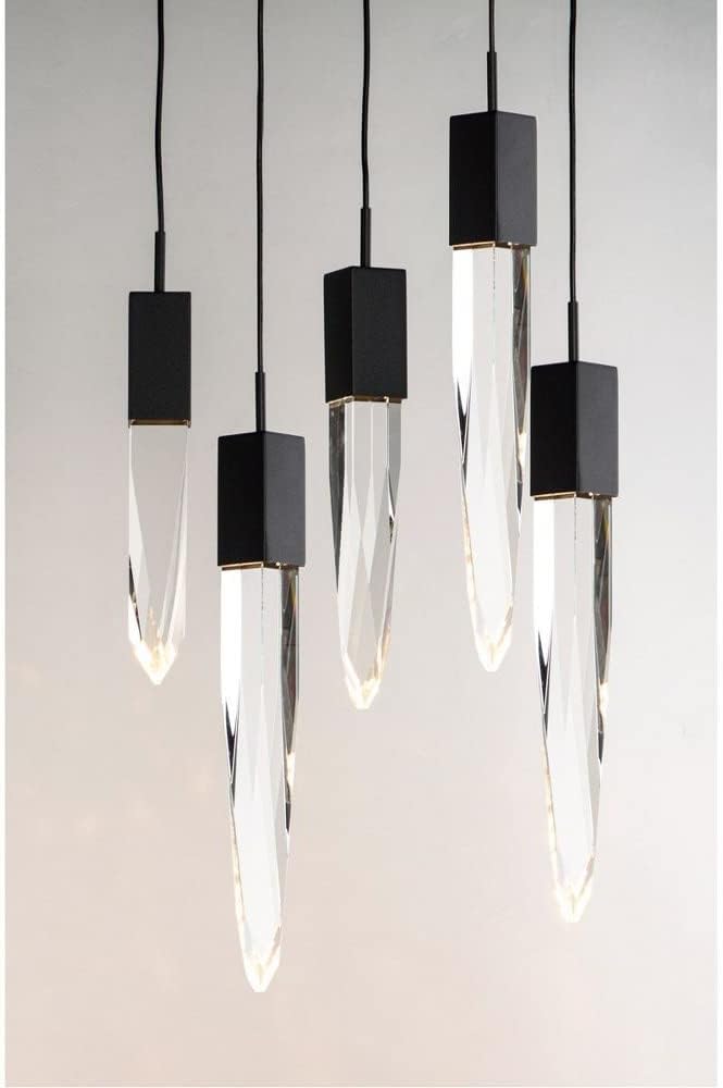 ET2 Lighting E31244-20BK Quartz-30W 5 LED Pendant-15.75 Inches Wide by 21 inches high, Finish Color: Black
