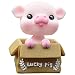 Produktbild Solar Wackelfigur,Glückliches Schwein Form Solar Shaking Puppe,umweltfreundliches Silikon&PVC,Anti-Deformation,Auto Dekoration Auto Puppe Auto Interieur Kinder Spielzeug Geschenk