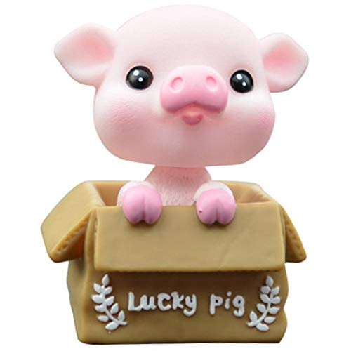 Preisvergleich Produktbild Solar Wackelfigur,Glückliches Schwein Form Solar Shaking Puppe,umweltfreundliches Silikon&PVC,Anti-Deformation,Auto Dekoration Auto Puppe Auto Interieur Kinder Spielzeug Geschenk