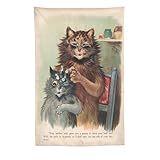 Louis Wain Artwork Louis Wain Cats Tapestry Anthropomorphism Illustration Wall Tapestries Bedroom Home Decor Gift Room Aesthetic 60"x90"