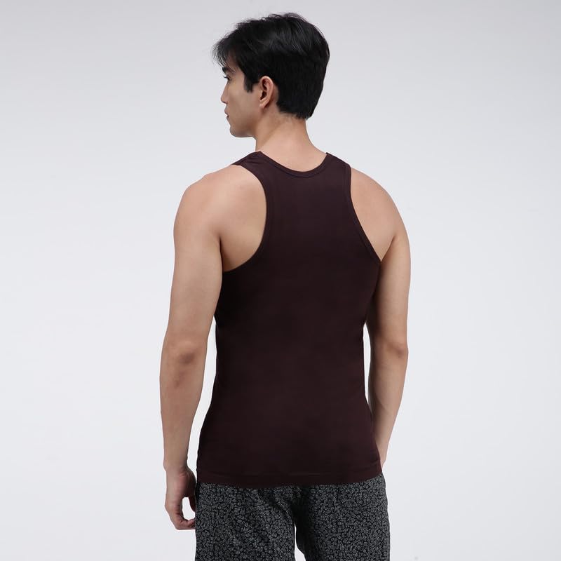 Image of Amul Comfy Men's Cotton Vest | Round Neck Sleeveless | Seamless Body for Superior Comfort | Ultra-Soft Hand Feel | 100% Pure Cotton Innerwear | Color May Vary