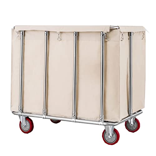 Chariot à linge beige idéal pour l'organisation de l'hôtel et maison