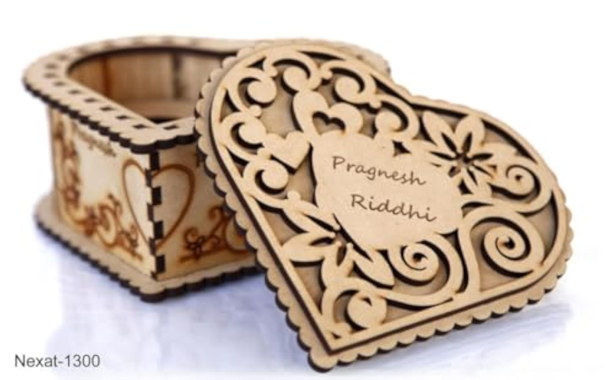 Premium MDF Wooden Ring Box with Soft Velvet Insert