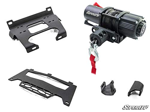 SuperATV Black Ops 3500 LB Winch with Winch Mounting Plate for 2014-2018 Polaris RZR XP 1000 / RZR XP 4 1000 | Complete Polaris RZR Winch Kit Ready for Install!