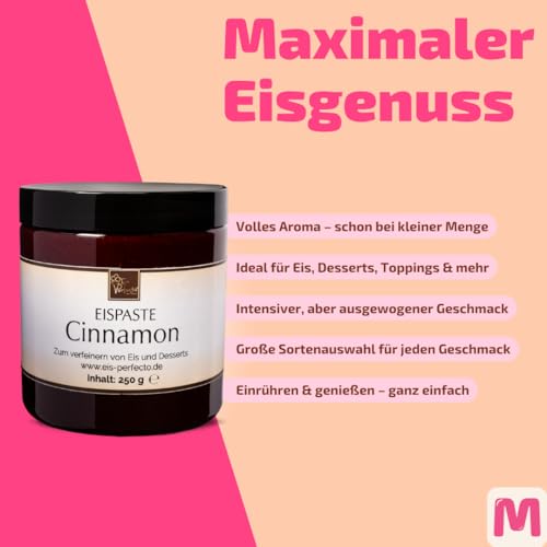 Cinnamon-Eispaste für selbstgemachtes aromatisches Eis │ MEGA GESCHMACK │ Auch super lecker in Desserts, Getränke, Kuchen und vielem mehr │ Inhalt 250 g – Bild 4