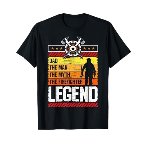 Dad The Man The Myth The Firefigher Legend Vintage Fireman Tシャツ
