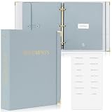 Sturdy Document Organizer Set with Folders - Beautiful Linen 3-Ring Binder Safely Stores All Important Documents & Files in One Place - Easy to Use Expanding Storage Incl. Envelopes, Pockets & Labels