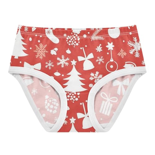Girls' Hipster Panties Comfort Underwear for Toddlers Red Christmas Elements