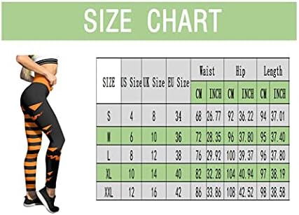 N/AB Yoga Pants Halloween Skull Pumpkin Printed Leggings Women - Sports High Waist Elastic Stretch Full Length Pant Fitness Ladies Jogging Skinny Casual Pencil Pants (Black & Orange, L)