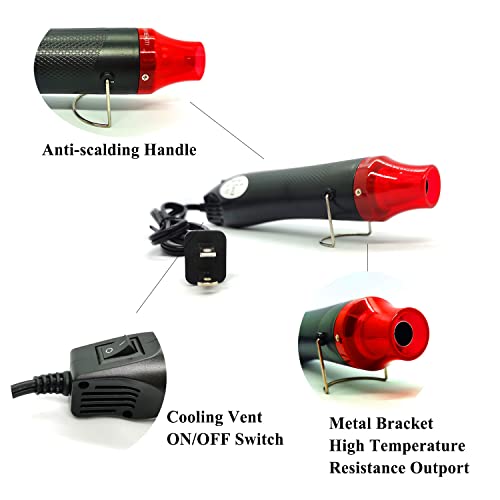 Didodi Mini Heat Gun 300W Handheld Heat Gun Dual-Temperature 392℉ & 662℉ Hot Air Gun Electric Heating Tools For Removing Epoxy Cup Painting Resin Air Bubbles, Drying Crafts & Shrink Wrap Paint #TOP2