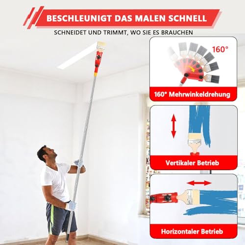 Mehrwinkel Pinsel Verlängerung Farbpinsel Wandfarbe Verlängerungsstange, Farbroller Teleskopstange, Einziehbare Farbroller Verlängerungsstange für Hohe Decken Wände Zier Und Eckenanstrichwerkzeug