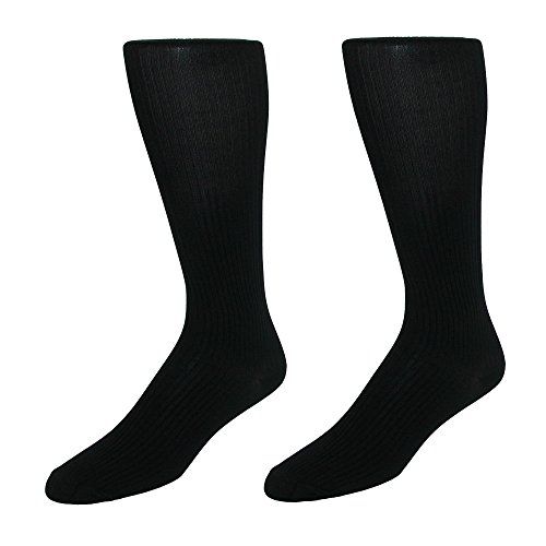 Jefferies Socks Men's Microfiber Over the Calf Dress Socks (2 Pair Pack), Black2