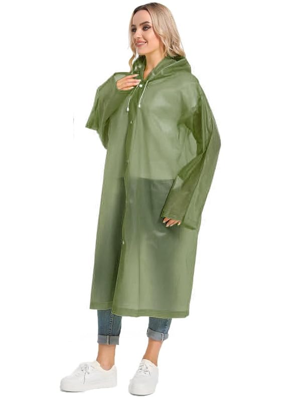 Image of OKARA EVA Waterproof Rain Coat Hooded Outdoor Water Resistant Suit Portable Men and Women