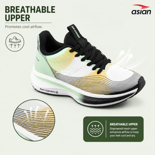 Image of ASIAN Hypercushion-09 Men's Running Shoes with Max Cushion Sole, Lace-Up Support, Lightweight Design for Running & Training