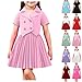 Girls Summer Clothing Set Short Sleeve Double Breasted Collared Blazer with Pleated Skirt 2 Piece Outfits for 2-8 Years