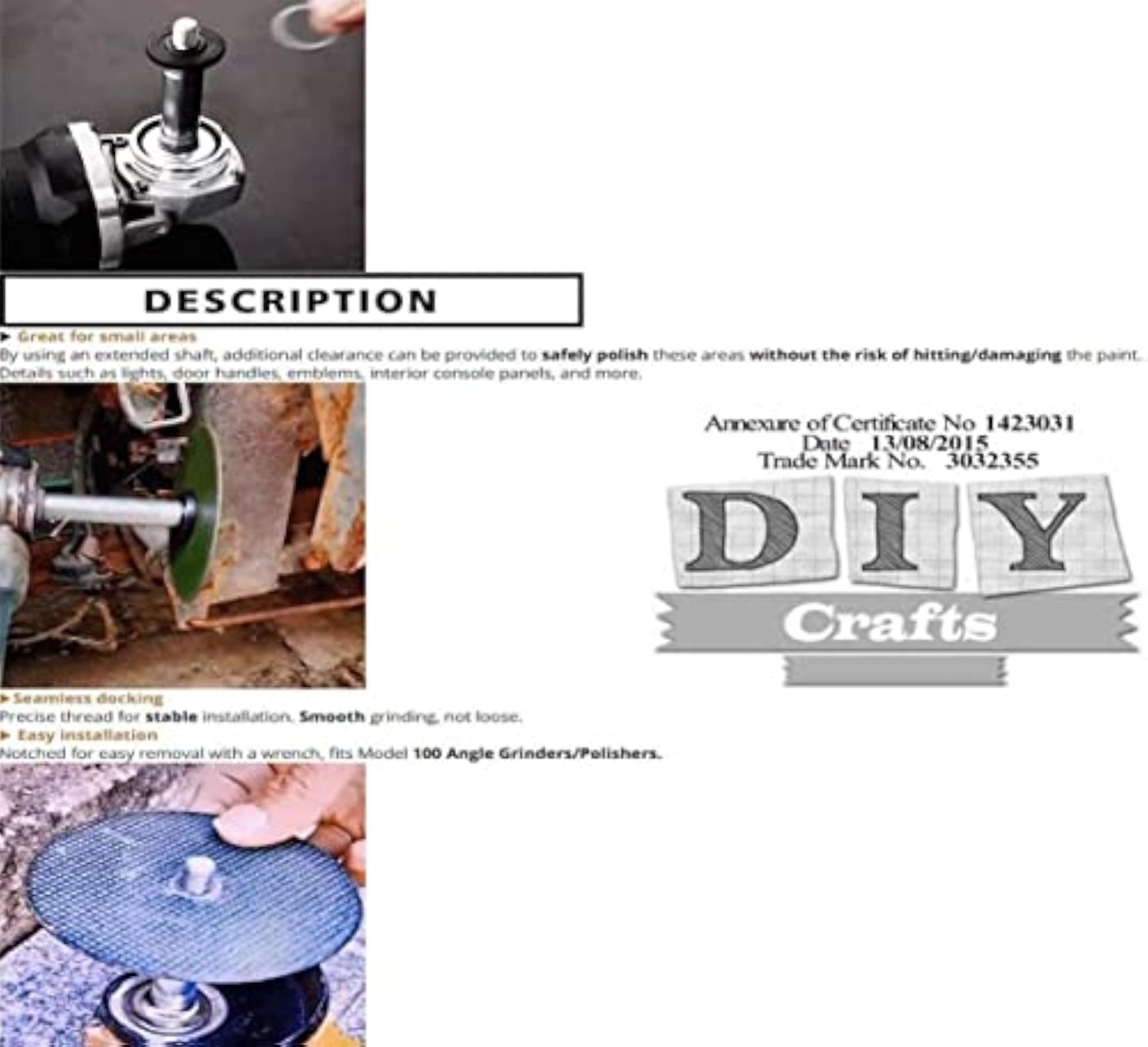 2-Inch Extension Rod for Polisher, Stainless Steel Alloy