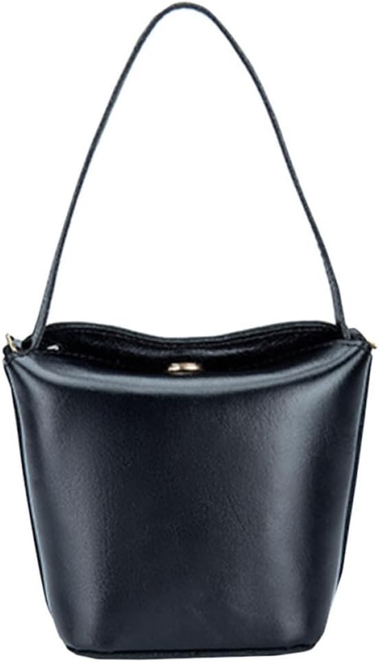 Black Genuine Leather Multifunctional Storage Bag for Keys Earphones