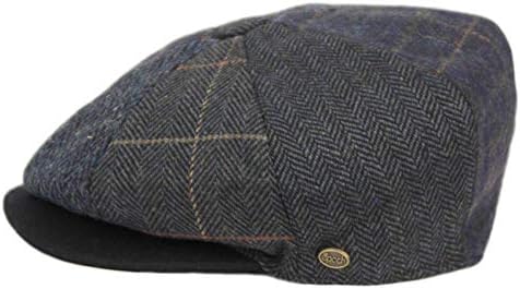 Miniatura 3 de Hombres de lana Newsboy Cabbies Otoño Invierno Clásico Patchwork Plaid Apple Cap Golf Sombrero Multicolor