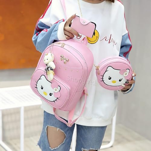 Image of ShopyVid Girls 3-PCS Mini Leather Backpack Sling & Pouch Set for Women's /Rakhi gift for Sister