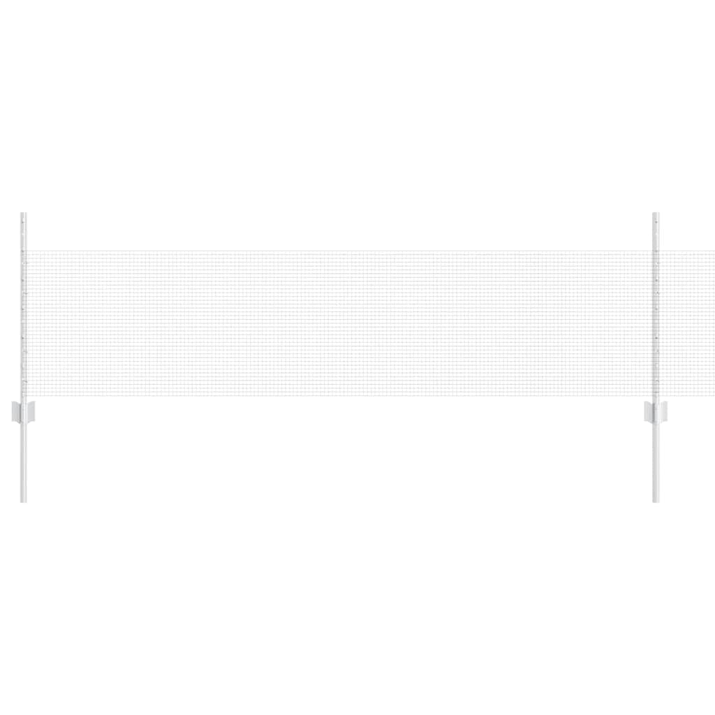 Outdoor Garden Fence Panel Set with Posts Silver Steel 0.5 x 50 m Easy Assembly Privacy Screen Boundary Roll for Patio Terrace Yard