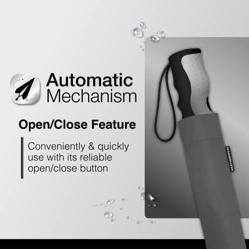 The Weather Station Weatherproof Super Mini Rain Umbrella, Automatic, Compact, Lightweight, And Packable For Travel, Full 42 Inch Arc, Gray #TOP2