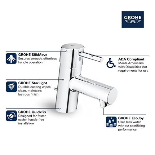 GROHE 34702001 Concetto Single-Handle Bathroom Faucet, 1.2 GPM, XS-Size, Chrome by GROHE - Image 3