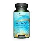 Vegavero Advanced Vegan Collagen Supplement 500 mg | 2 Months Supply | NO Additives | Plant-Based Collagen Capsules with Hyaluronic Acid | Essential Amino Acids | Vollagen