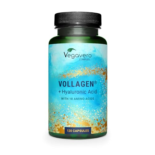 Vegavero Advanced Vegan Collagen Supplement 500 mg | 2 Months Supply | NO Additives | Plant-Based Collagen Capsules with Hyaluronic Acid | Essential Amino Acids | Vollagen