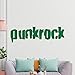 KIWISTAR Punk Rock Font – Rock Pogo rivetti adesivi da parete in 6 misure – Adesivo da parete, 61_verde, 80 x 24 cm