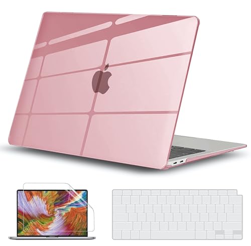 Carcasa MacBook Air 15 rosa transparente funda dura M4 A3241 M3 A3114 M2 A2941 con protector
