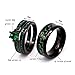 ringheart 2 Rings His and Hers Couple Rings Black Gold Plated Green Cz Womens Wedding Ring Sets Mens Stainless Steel Ring Wedding Bands